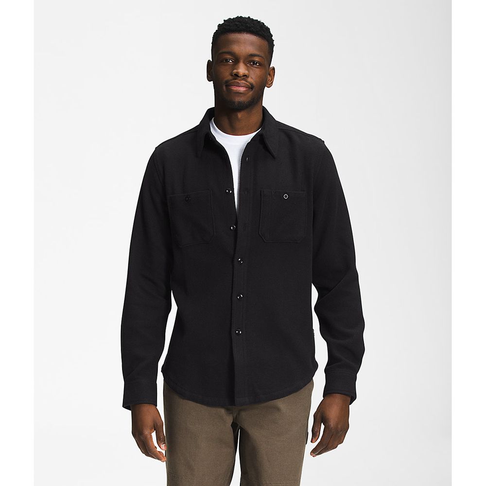 The North Face Shirts Mens Australia - The North Face Valley Twill Flannel Black (IXE-916782)